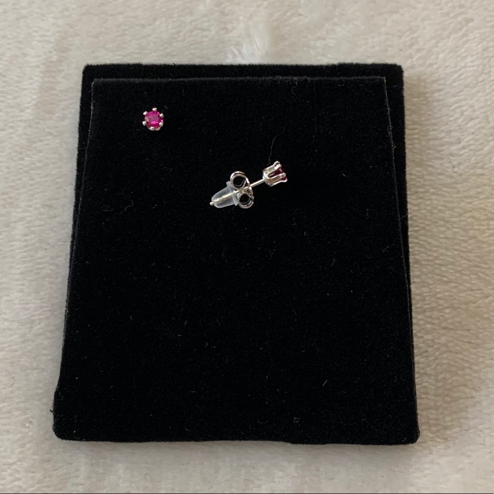Hand crafted dainty ruby studs - Picture 12 of 16